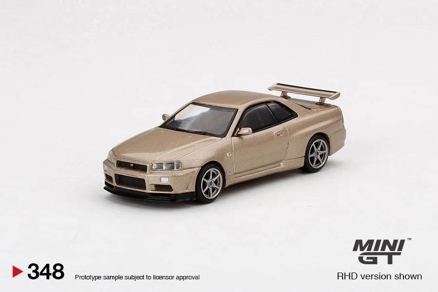 Mini GT 1/64 Nissan Skyline GTR (R34) M - Spec Silica Breath RHD