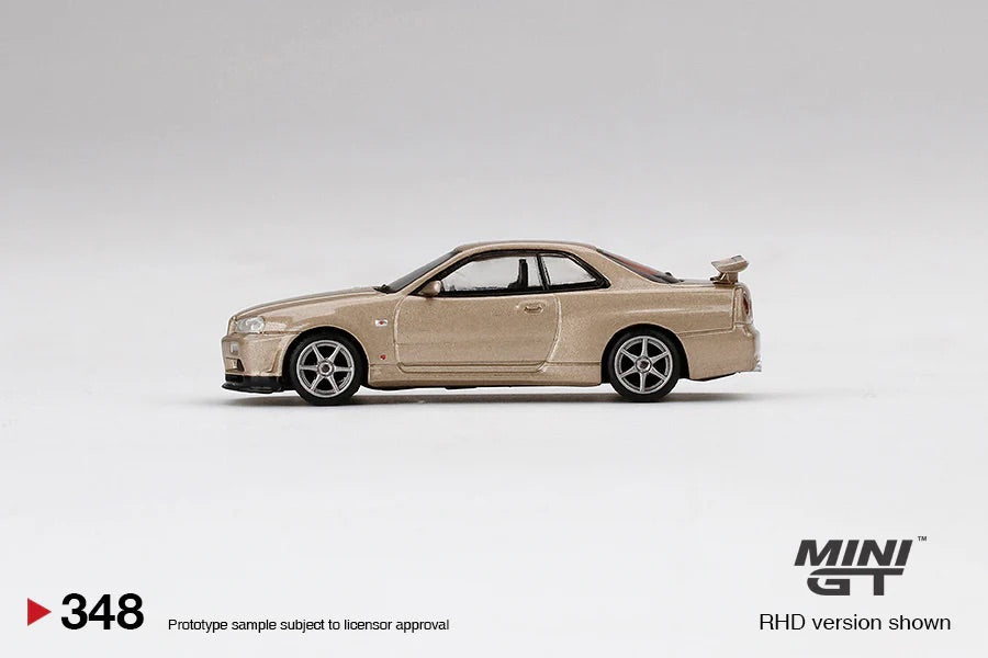 Mini GT 1/64 Nissan Skyline GTR (R34) M - Spec Silica Breath RHD