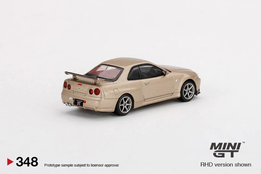 Mini GT 1/64 Nissan Skyline GTR (R34) M - Spec Silica Breath RHD